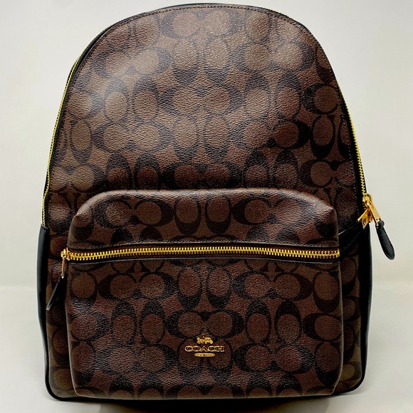 Coach - Charlie Backpack Signature Leather Brown - Picture 2 of 11